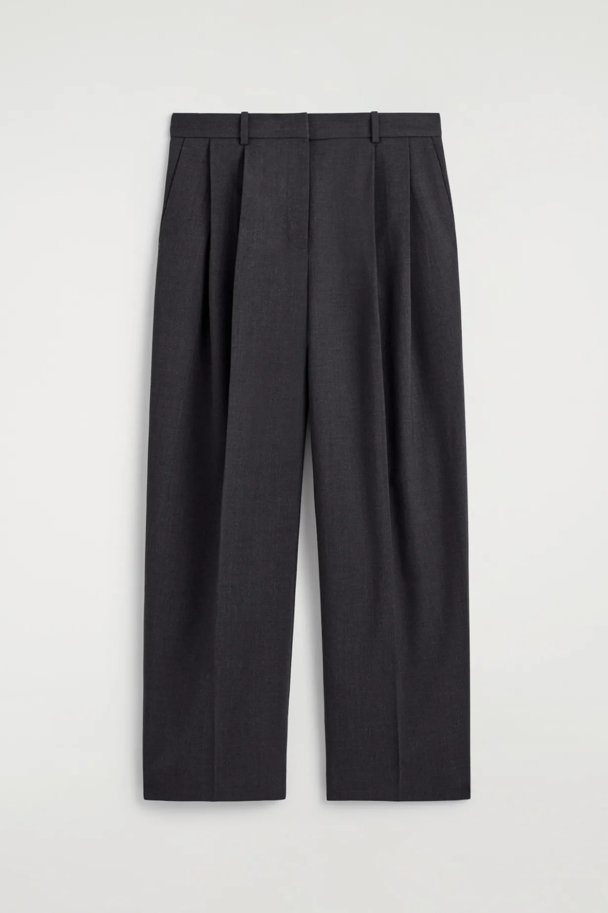 RELAXED TWILL WIDE-LEG PANTS