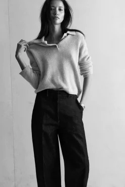 RELAXED-FIT WIDE-LEG DENIM PANTS