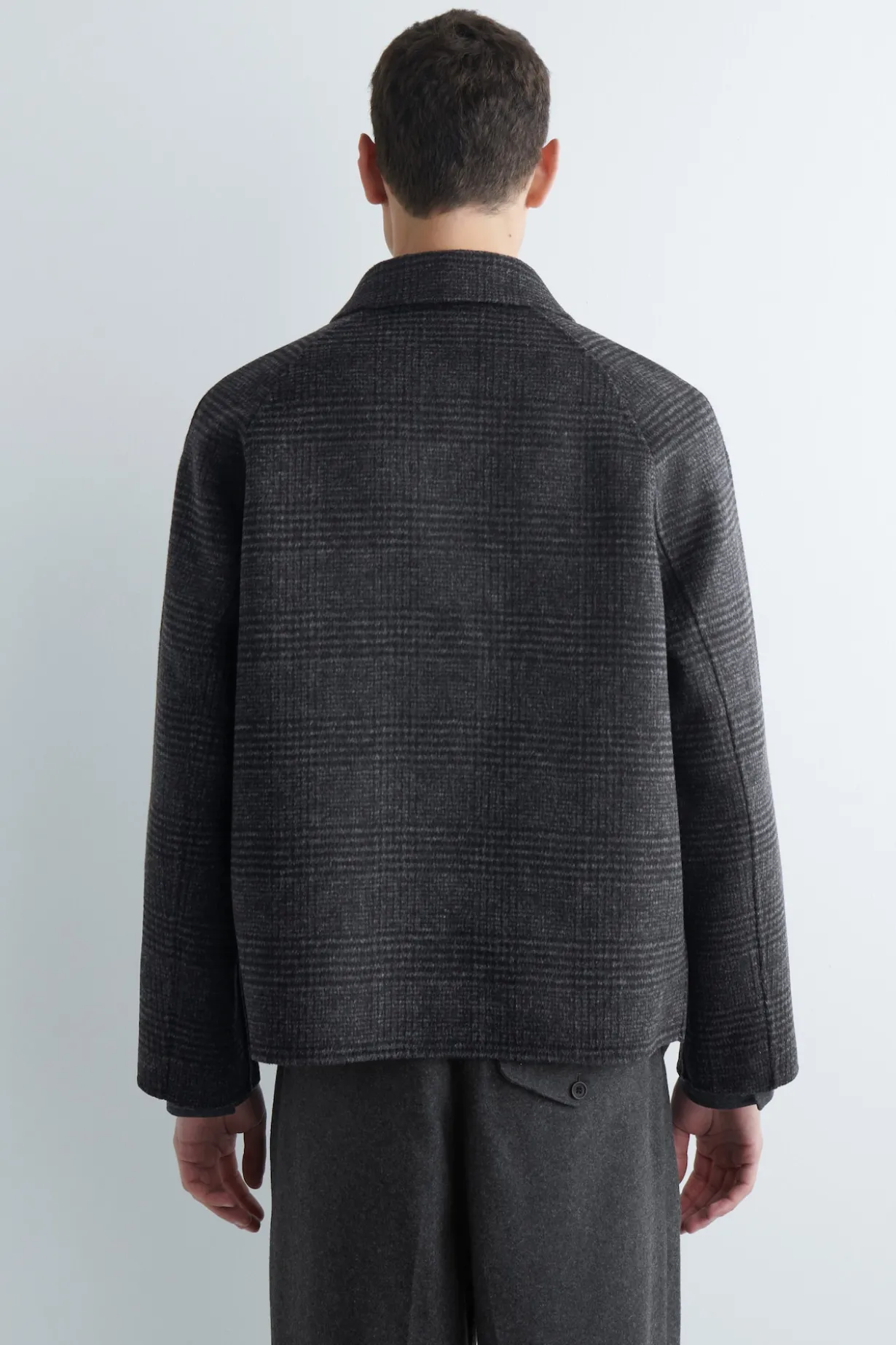 REVERSIBLE CHECKED / HERRINGBONE WOOL SPORTS JACKET