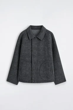 REVERSIBLE CHECKED / HERRINGBONE WOOL SPORTS JACKET