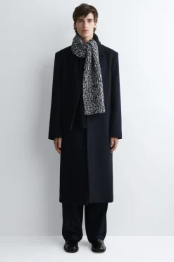 REVERSIBLE FLECKED WOOL-BLEND SCARF