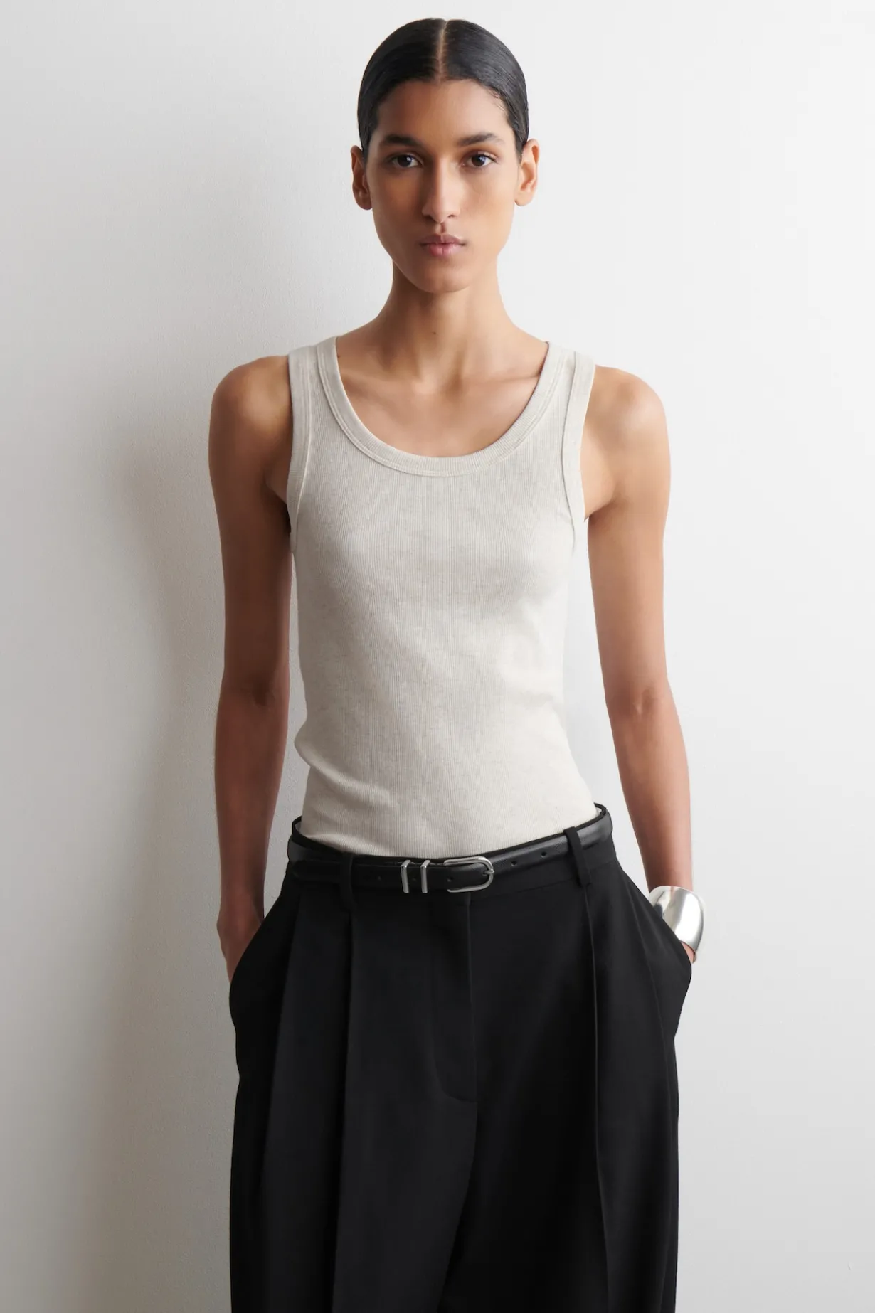 RIBBED COTTON TANK TOP