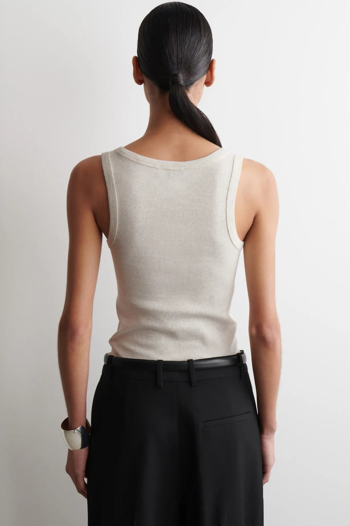 RIBBED COTTON TANK TOP