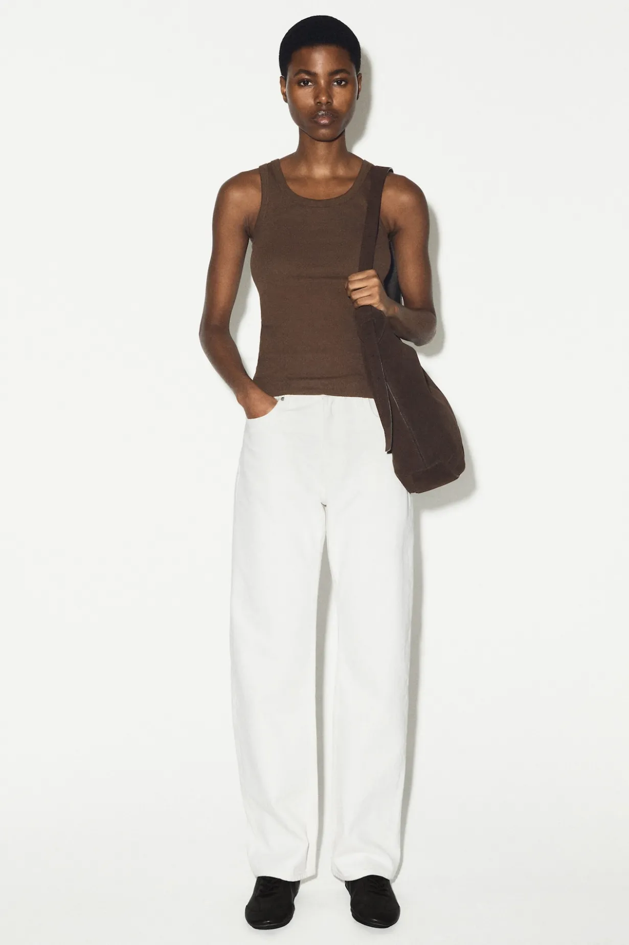 RIBBED COTTON TANK TOP
