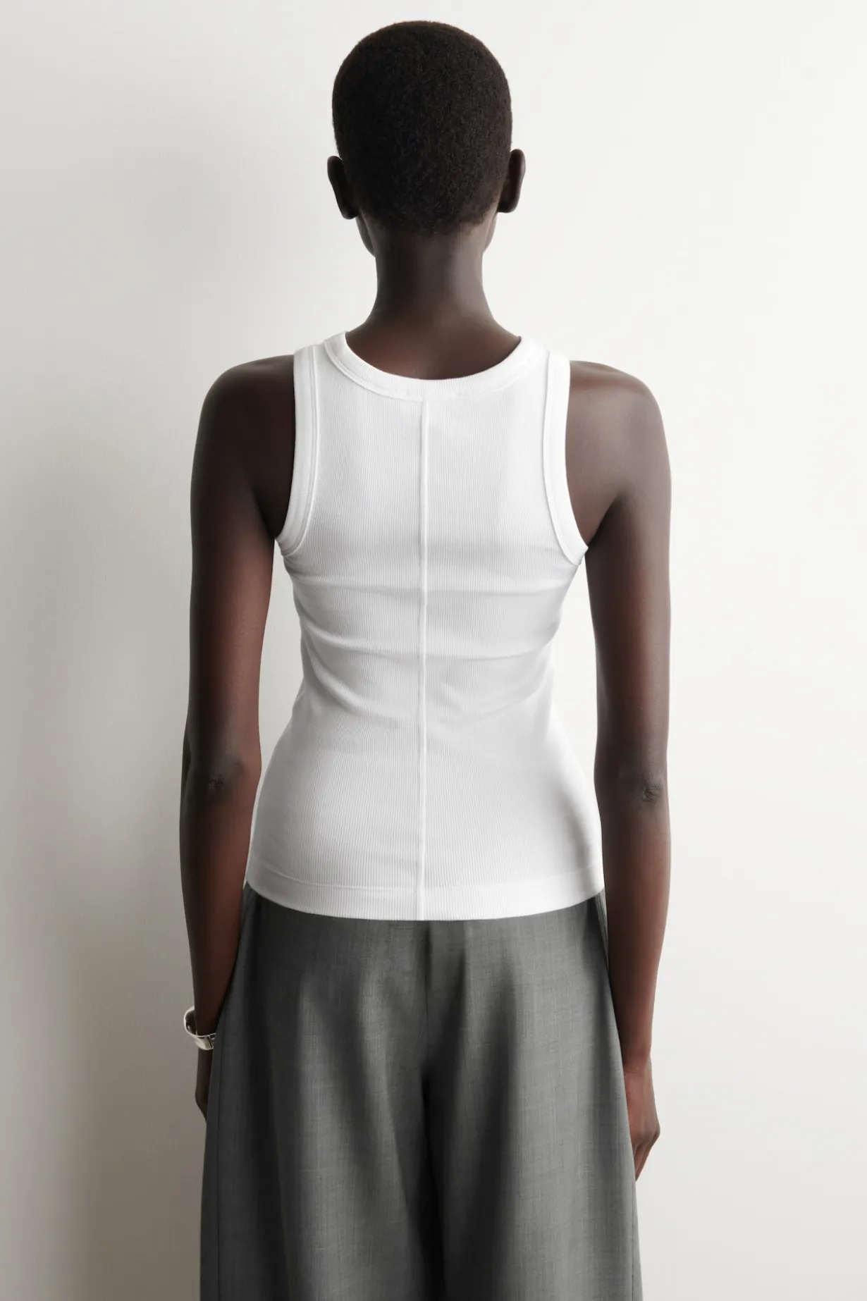 RIBBED COTTON TANK TOP
