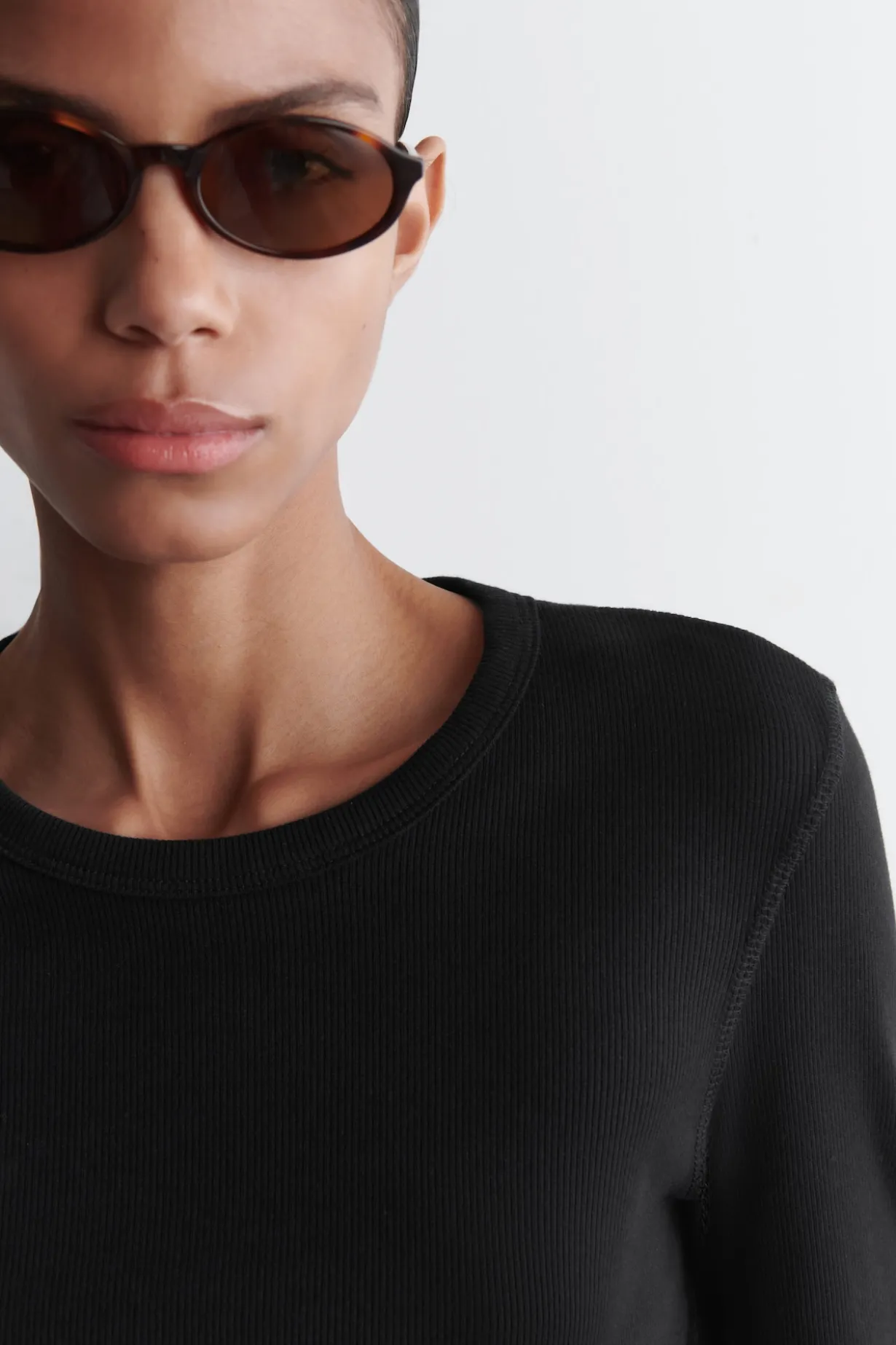 RIBBED JERSEY LONG-SLEEVED TOP