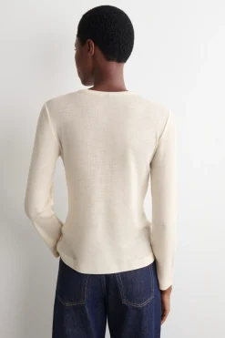 RIBBED WOOL HENLEY TOP
