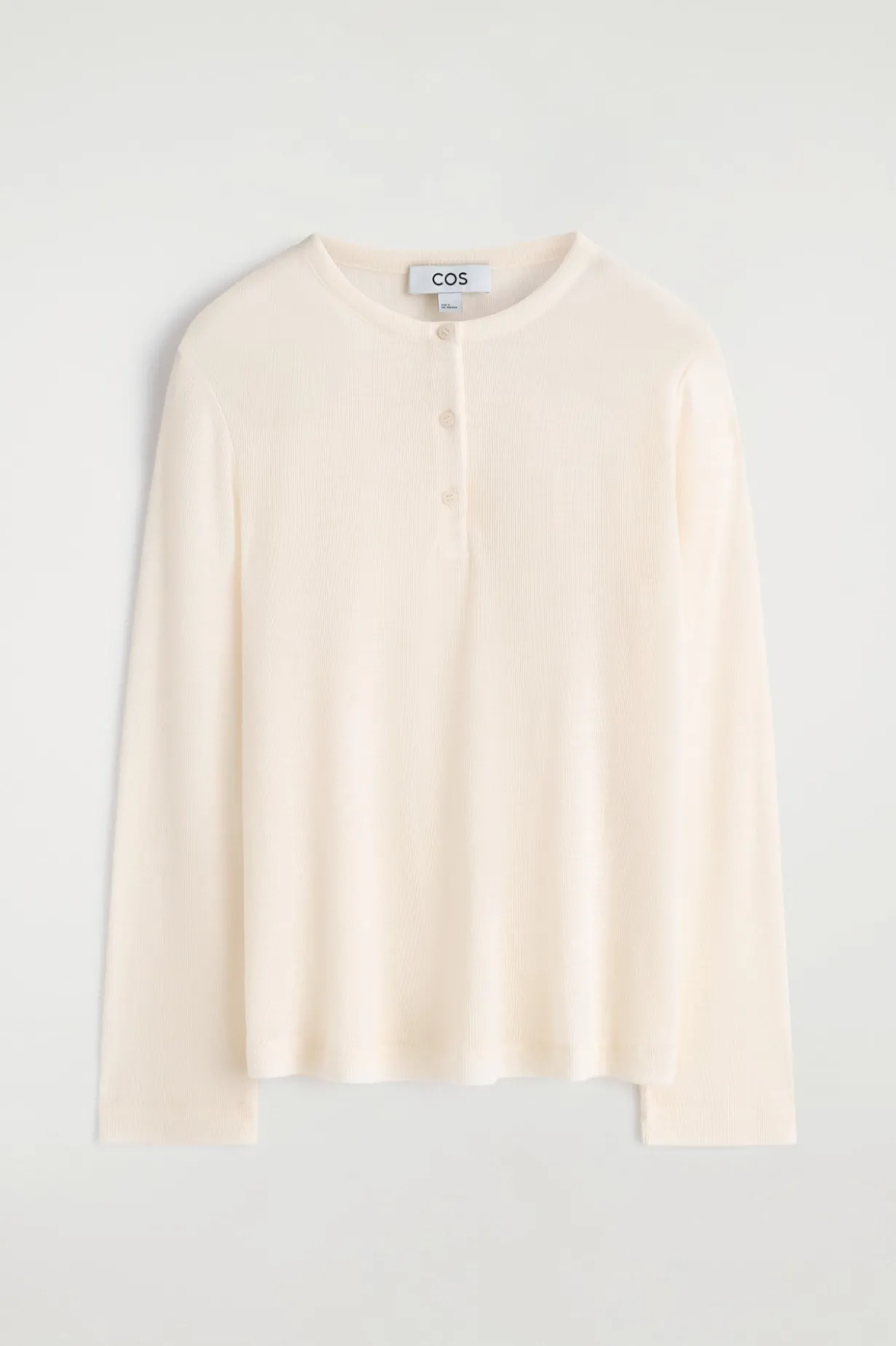 RIBBED WOOL HENLEY TOP