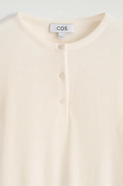 RIBBED WOOL HENLEY TOP