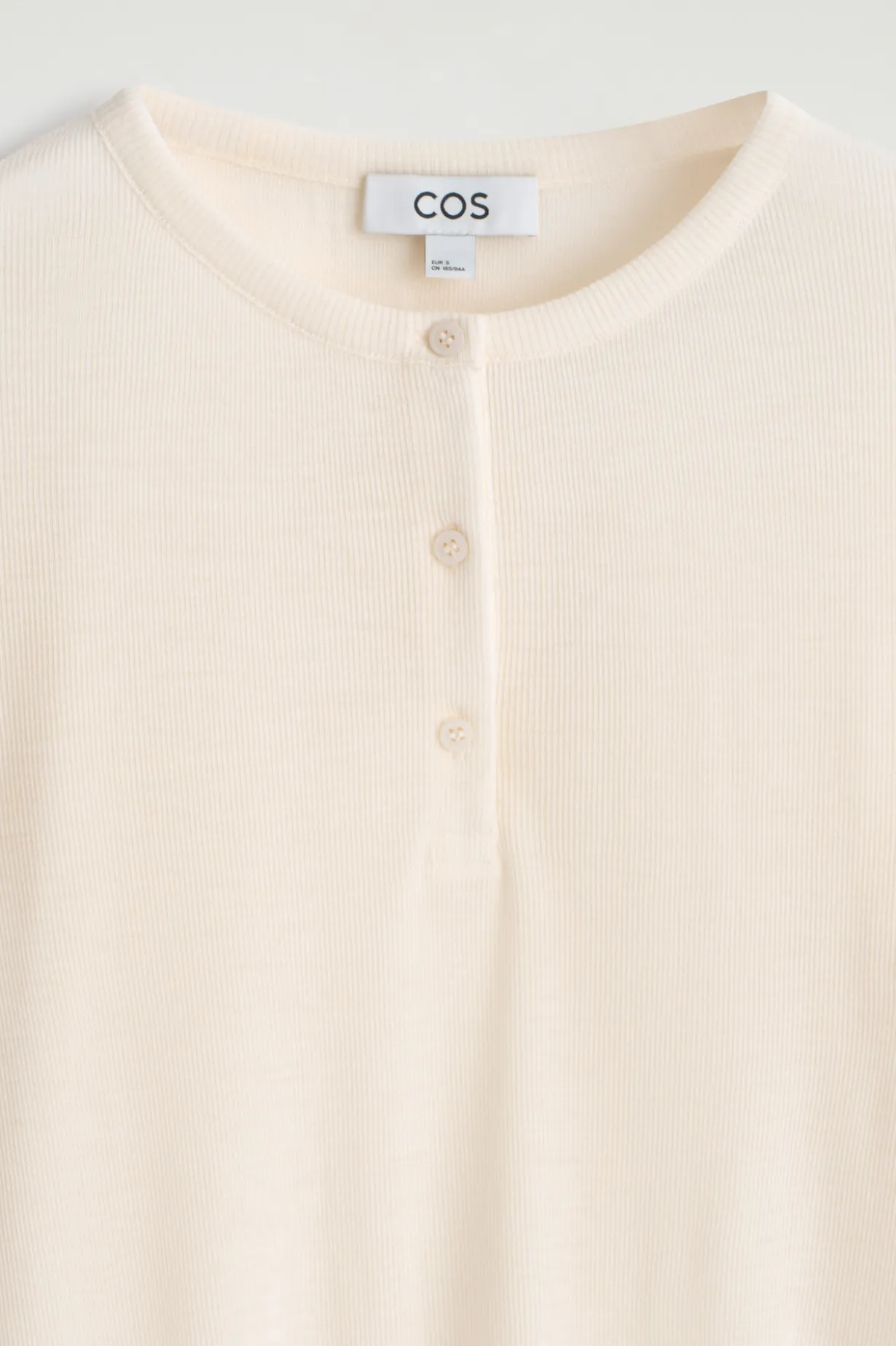 RIBBED WOOL HENLEY TOP