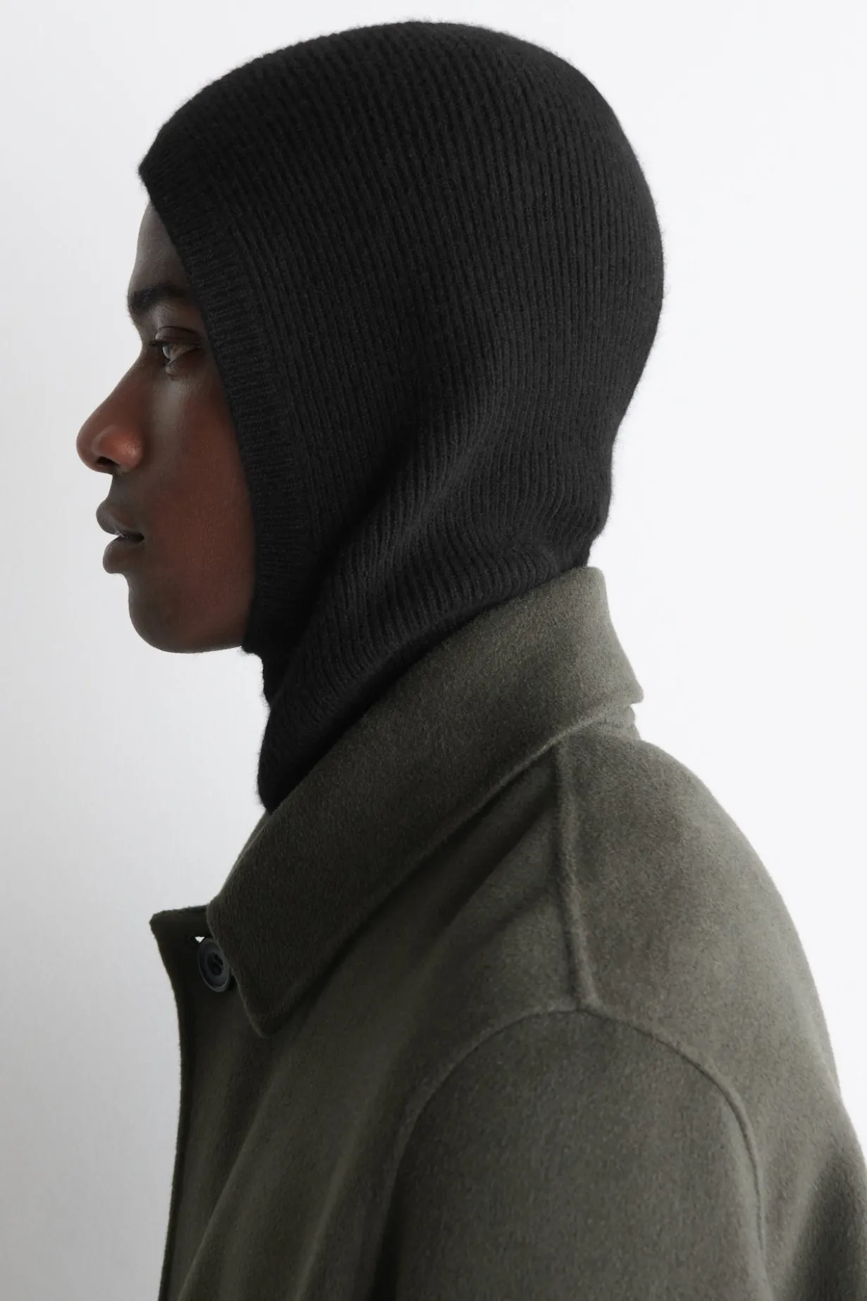 RIBBED WOOL-CASHMERE BALACLAVA