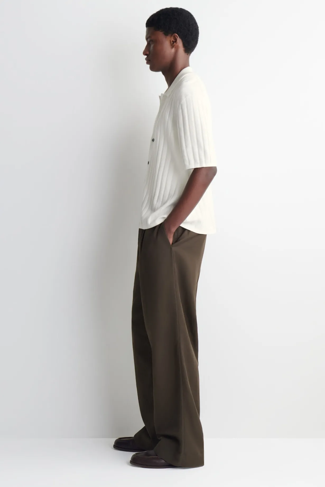 RIBBED-KNIT COTTON SHIRT