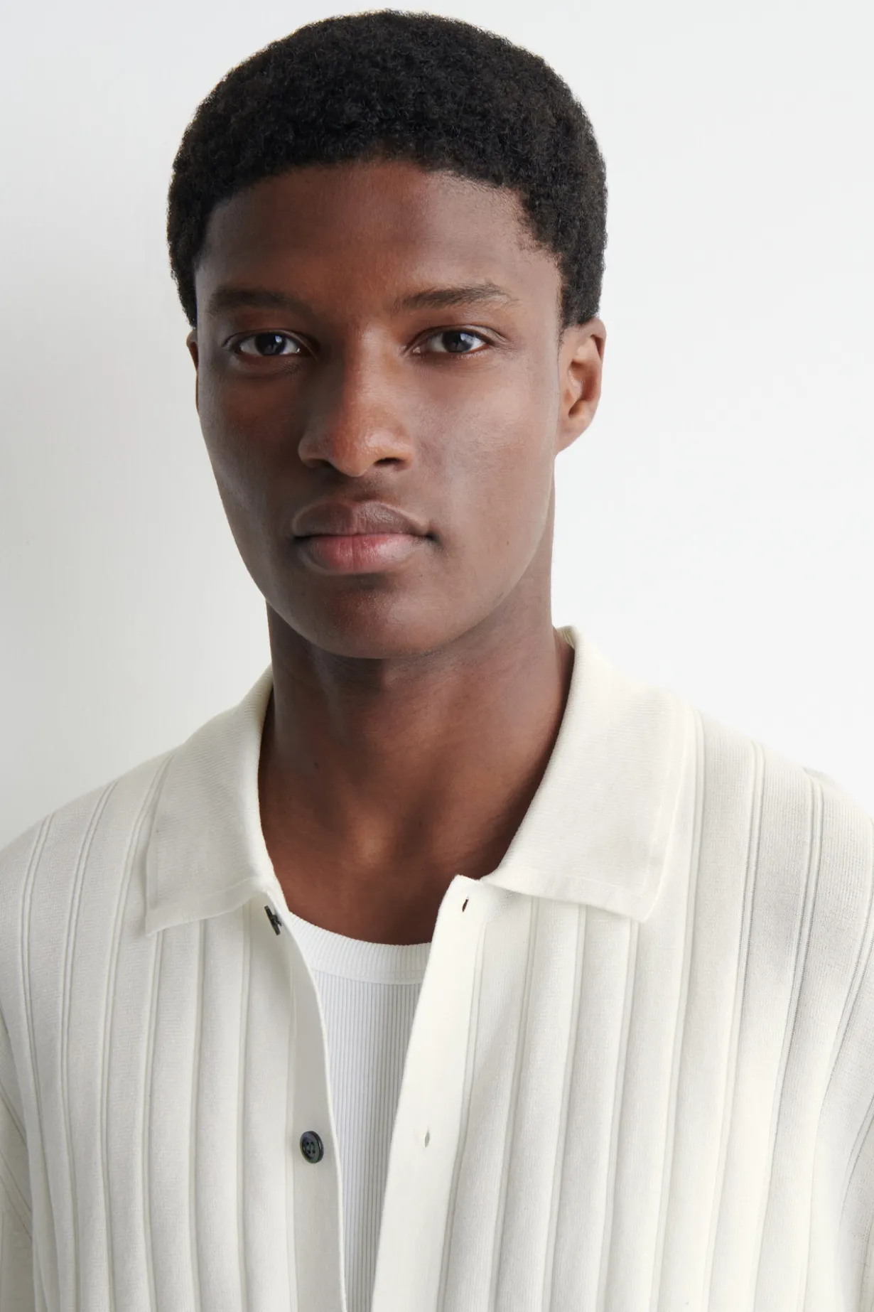 RIBBED-KNIT COTTON SHIRT