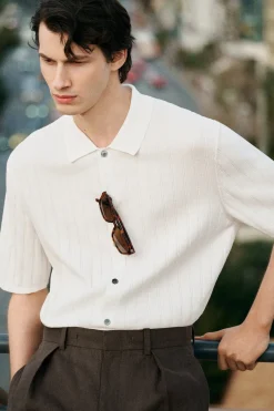 RIBBED-KNIT COTTON SHIRT