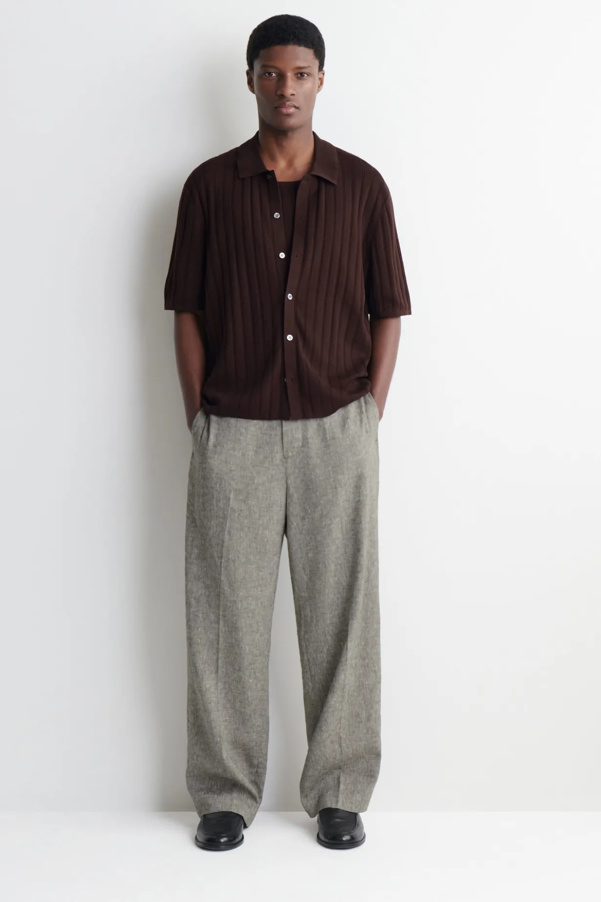 RIBBED-KNIT COTTON SHIRT
