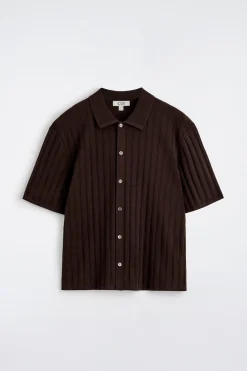 RIBBED-KNIT COTTON SHIRT