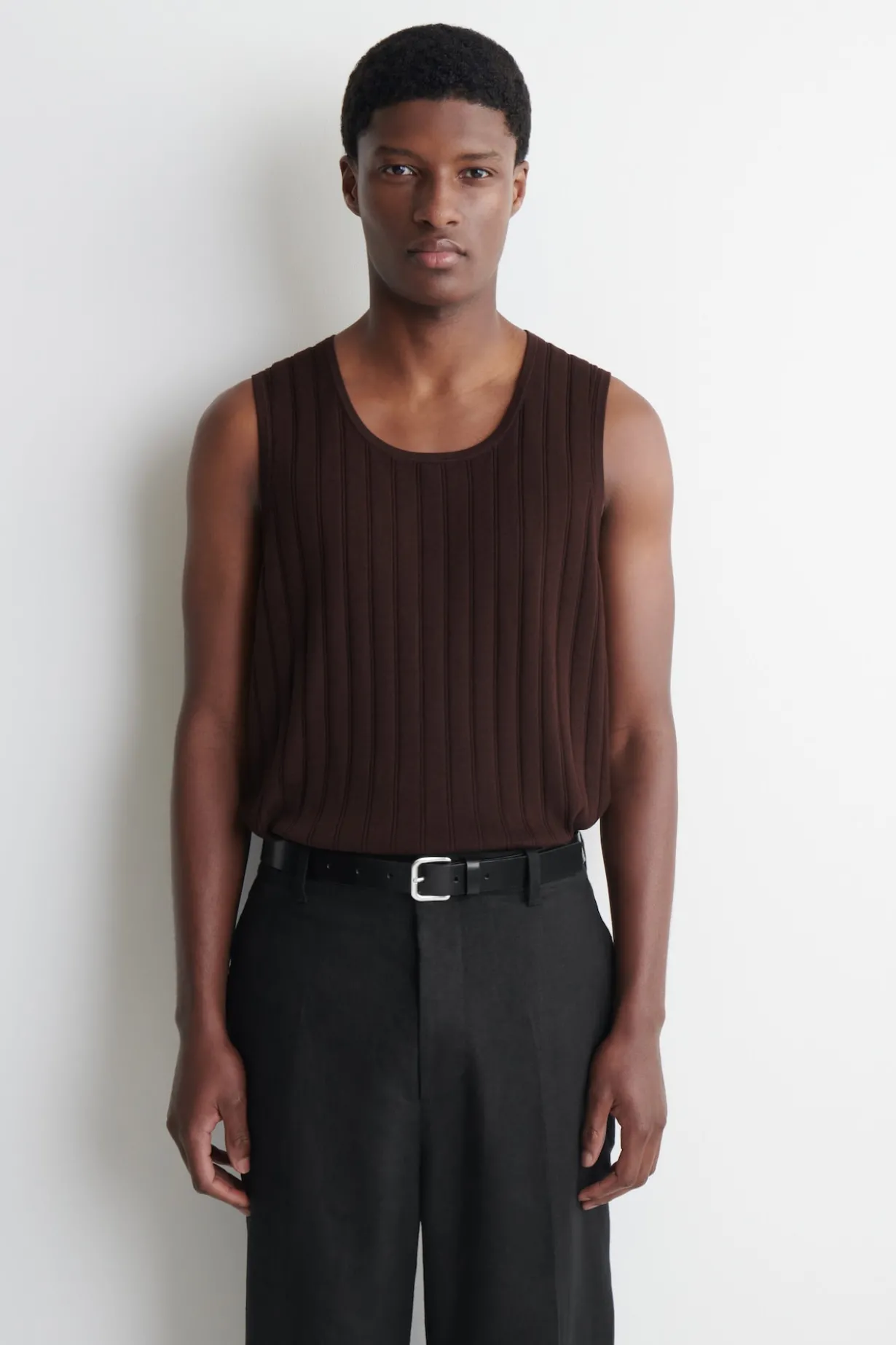 RIBBED-KNIT COTTON TANK TOP