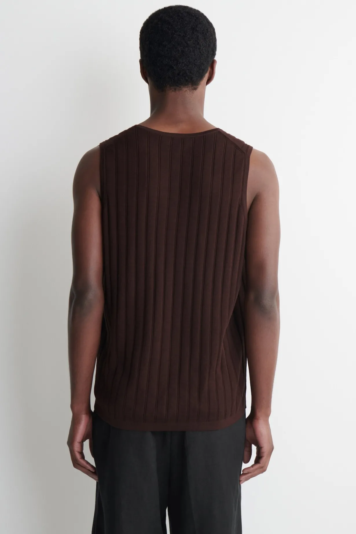 RIBBED-KNIT COTTON TANK TOP