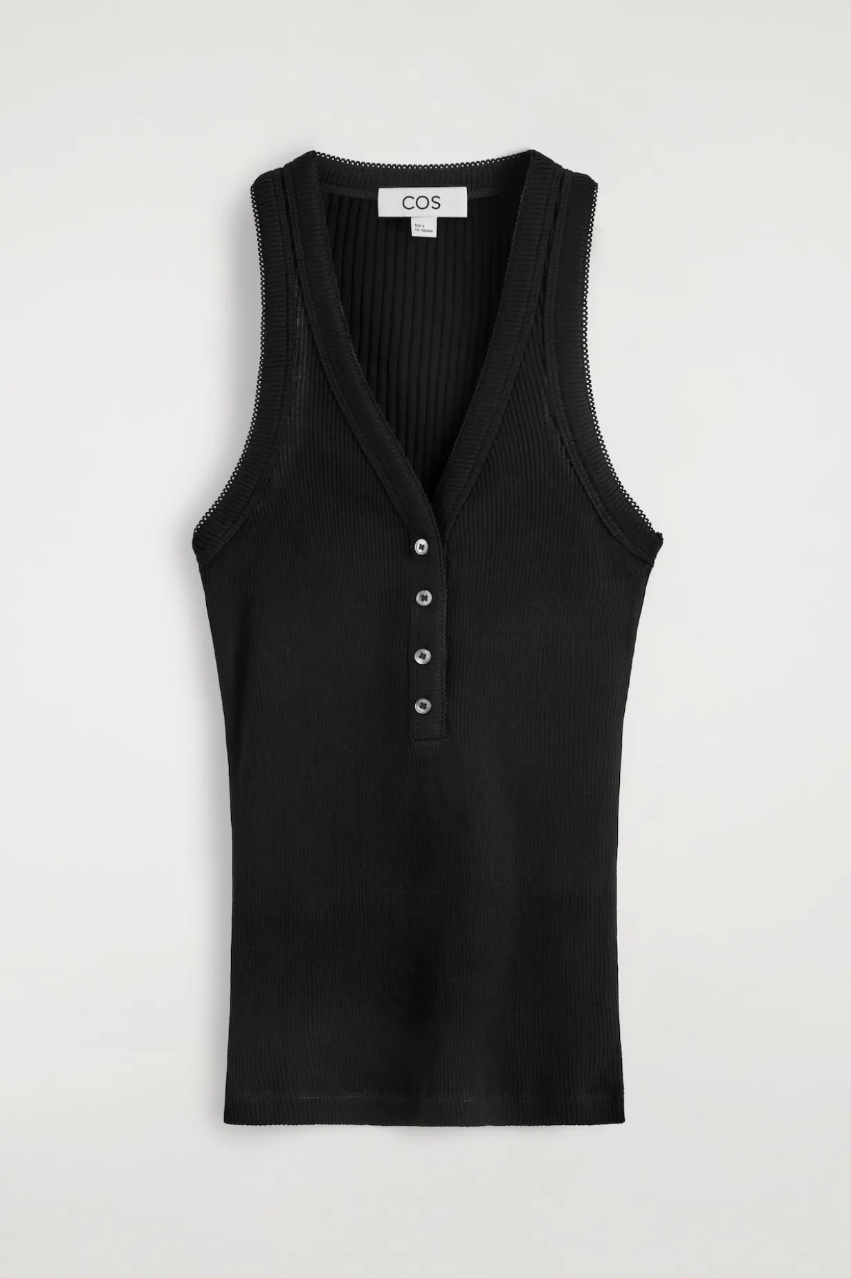 RIBBED-KNIT HENLEY TANK TOP