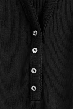 RIBBED-KNIT HENLEY TANK TOP