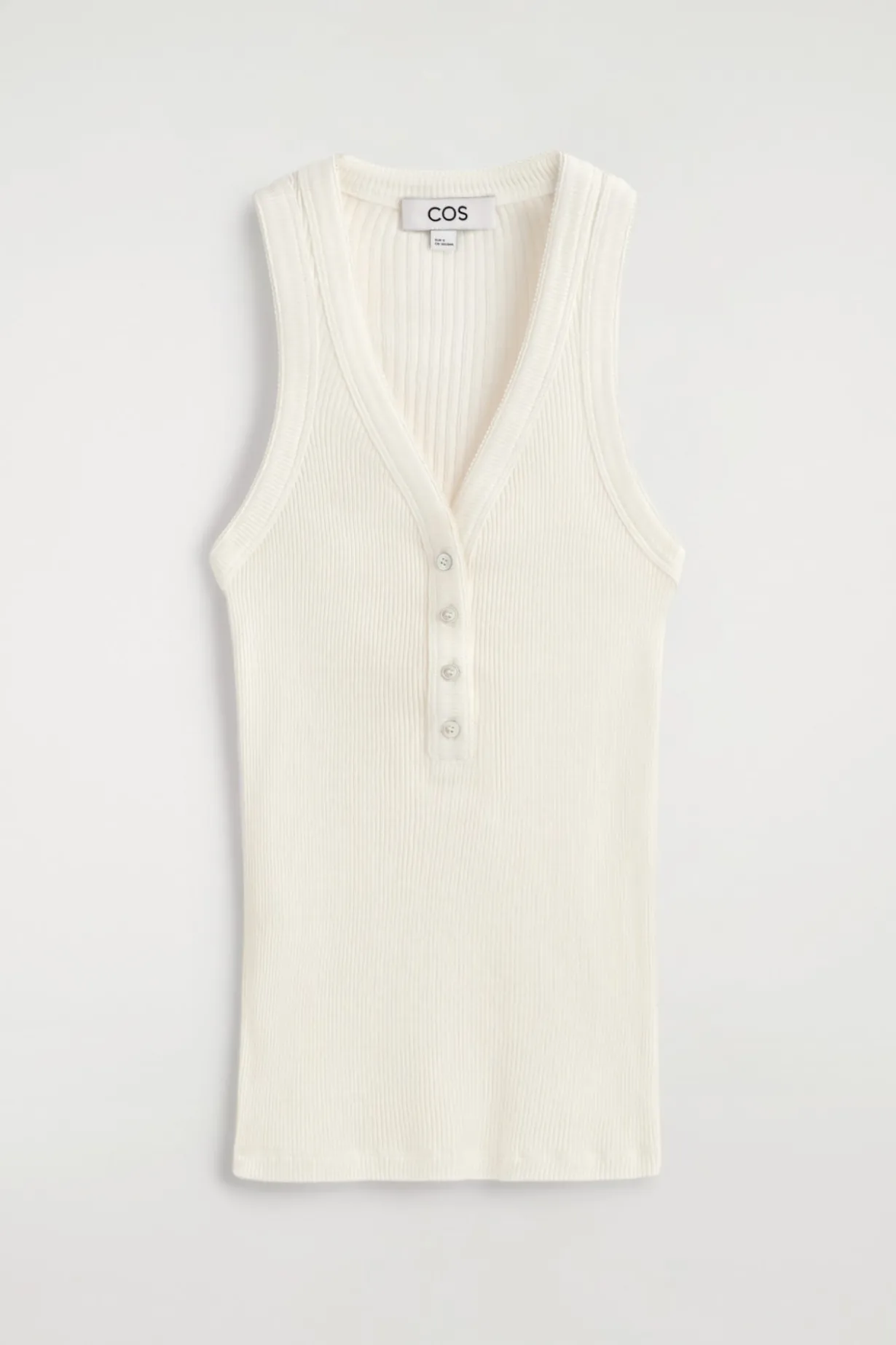 RIBBED-KNIT HENLEY TANK TOP