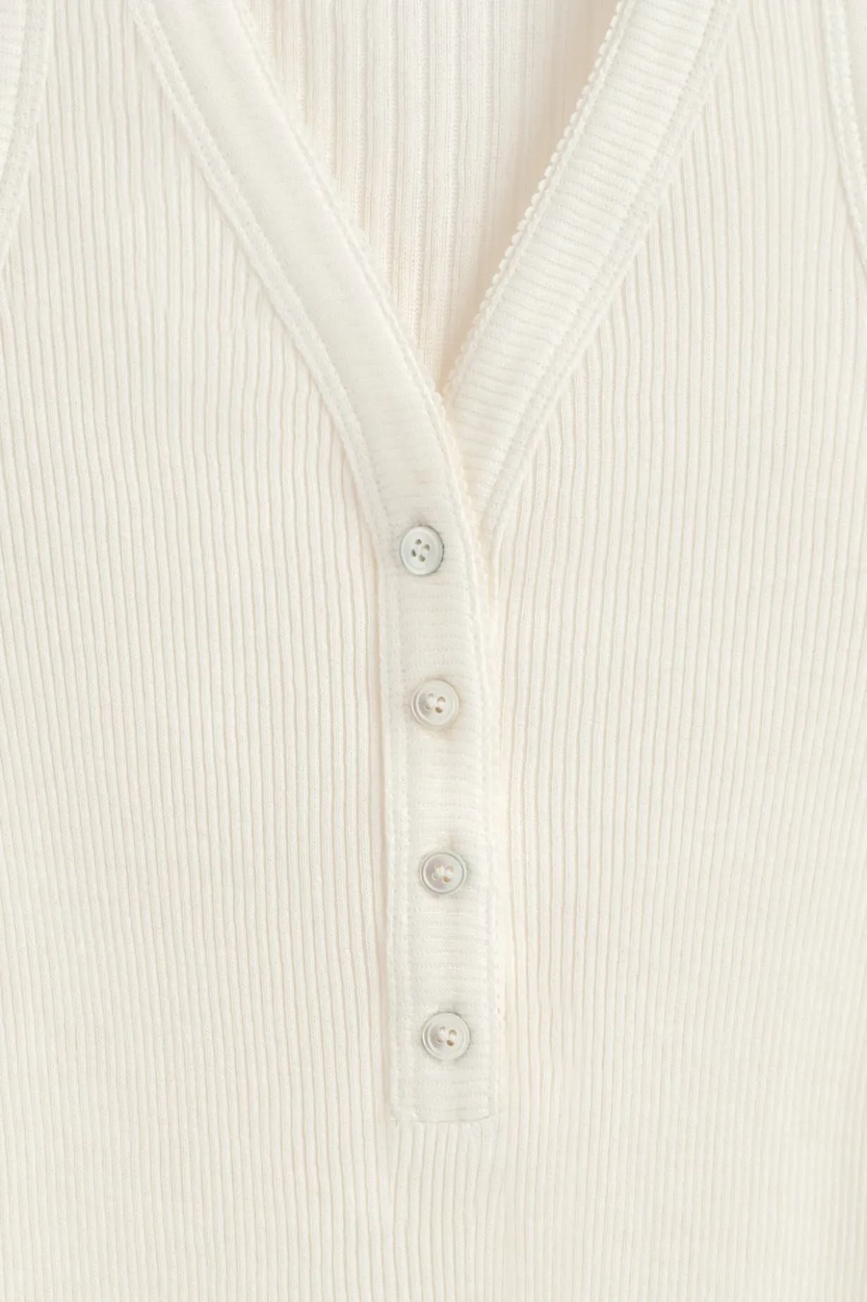 RIBBED-KNIT HENLEY TANK TOP