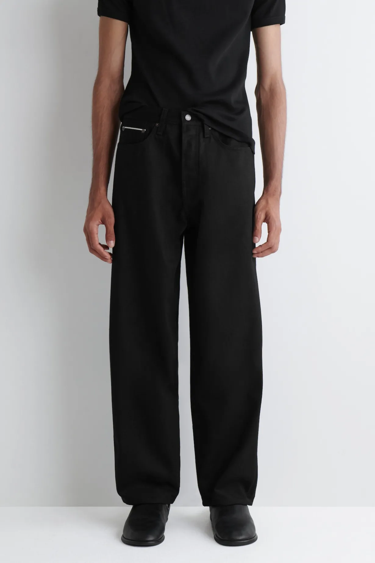 RIDER RAW SELVEDGE RELAXED-FIT STRAIGHT-LEG JEANS