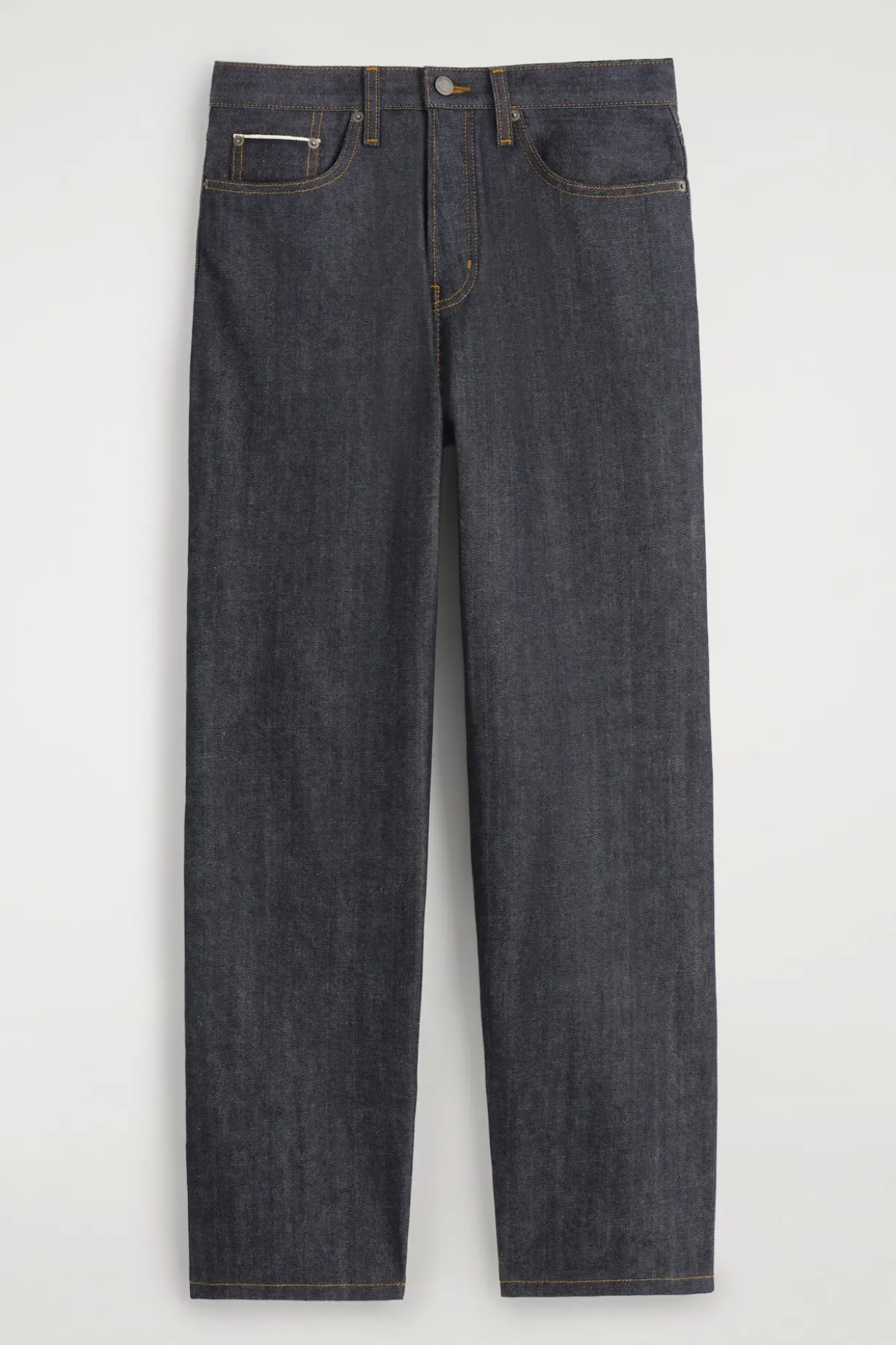 RIDER RAW SELVEDGE RELAXED-FIT STRAIGHT-LEG JEANS