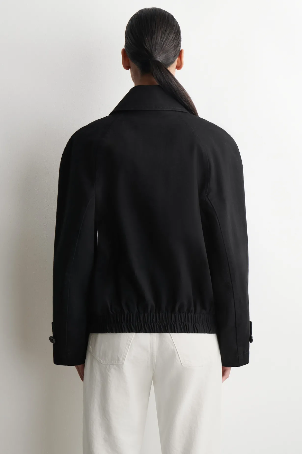 ROUNDED COTTON BLOUSON JACKET