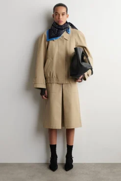 ROUNDED COTTON BLOUSON JACKET