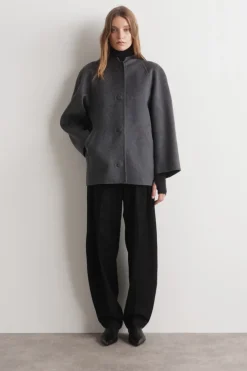 ROUNDED DOUBLE-FACED WOOL JACKET