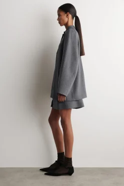 ROUNDED DOUBLE-FACED WOOL JACKET
