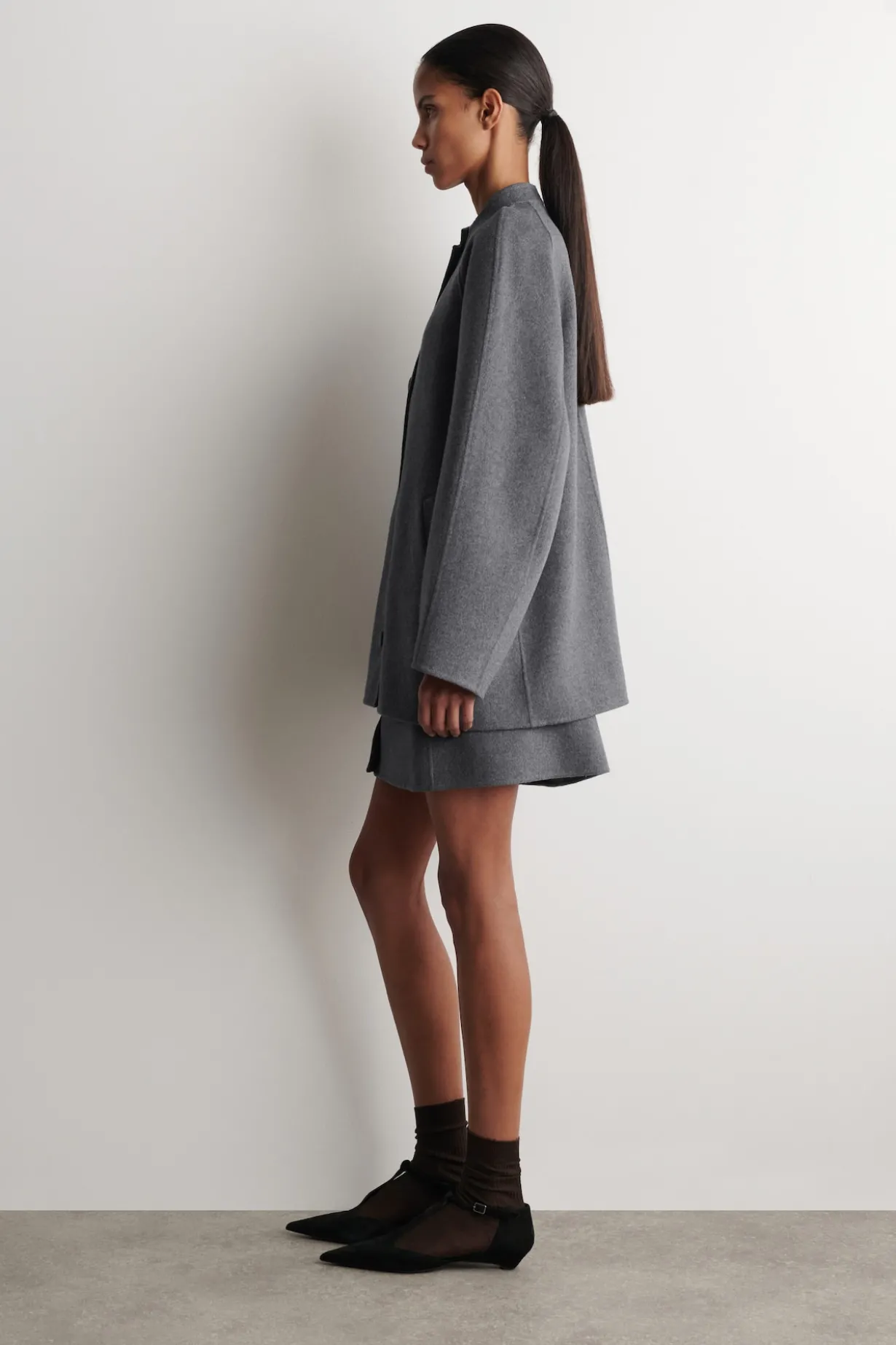 ROUNDED DOUBLE-FACED WOOL JACKET