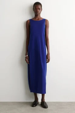ROUNDED MERINO WOOL MAXI DRESS