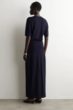ROUNDED MERINO WOOL MIDI SKIRT