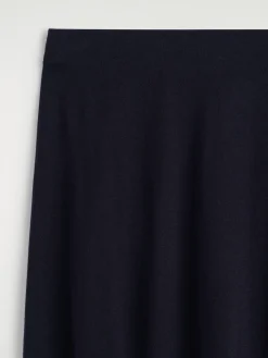 ROUNDED MERINO WOOL MIDI SKIRT