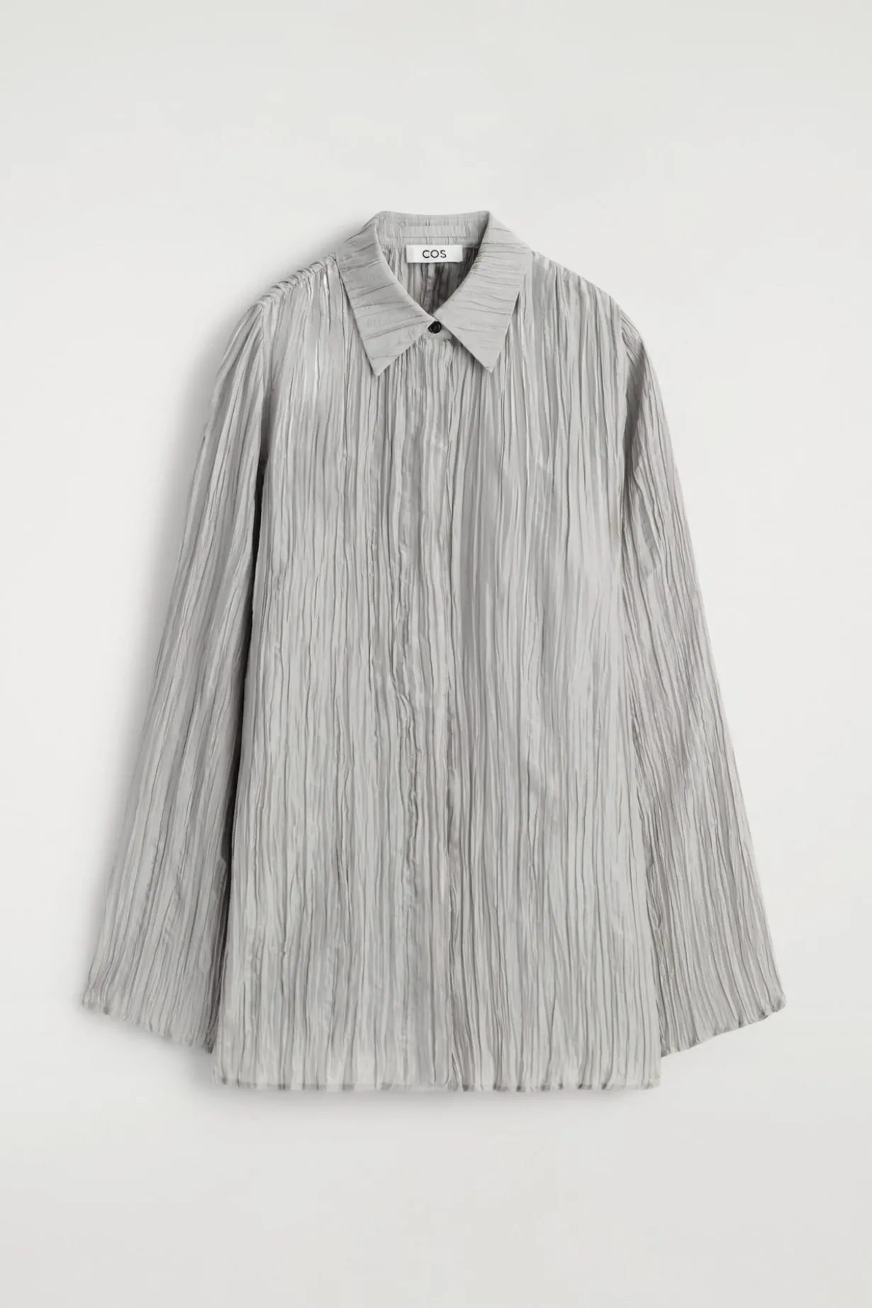 ROUNDED TEXTURED-SILK SHIRT