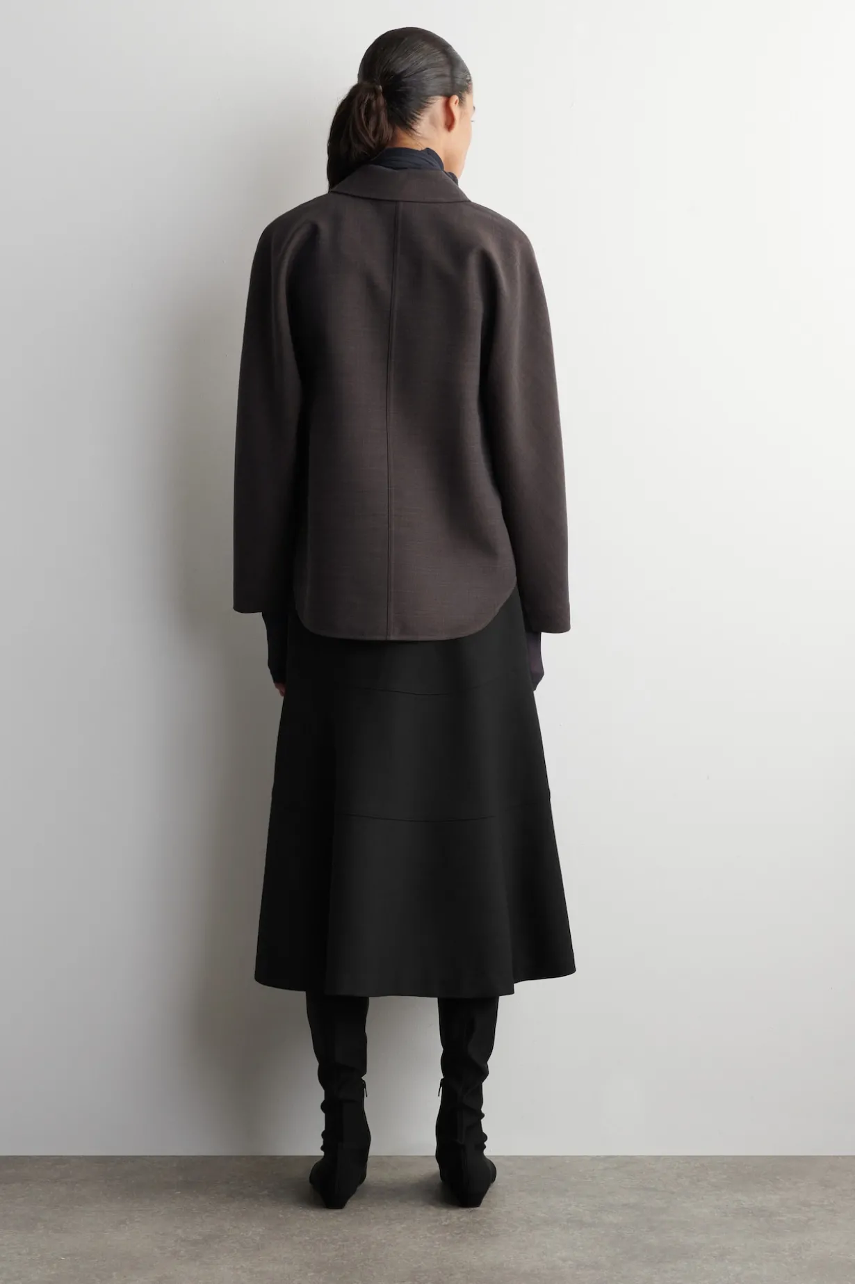 ROUNDED WOOL-BLEND SHIRT