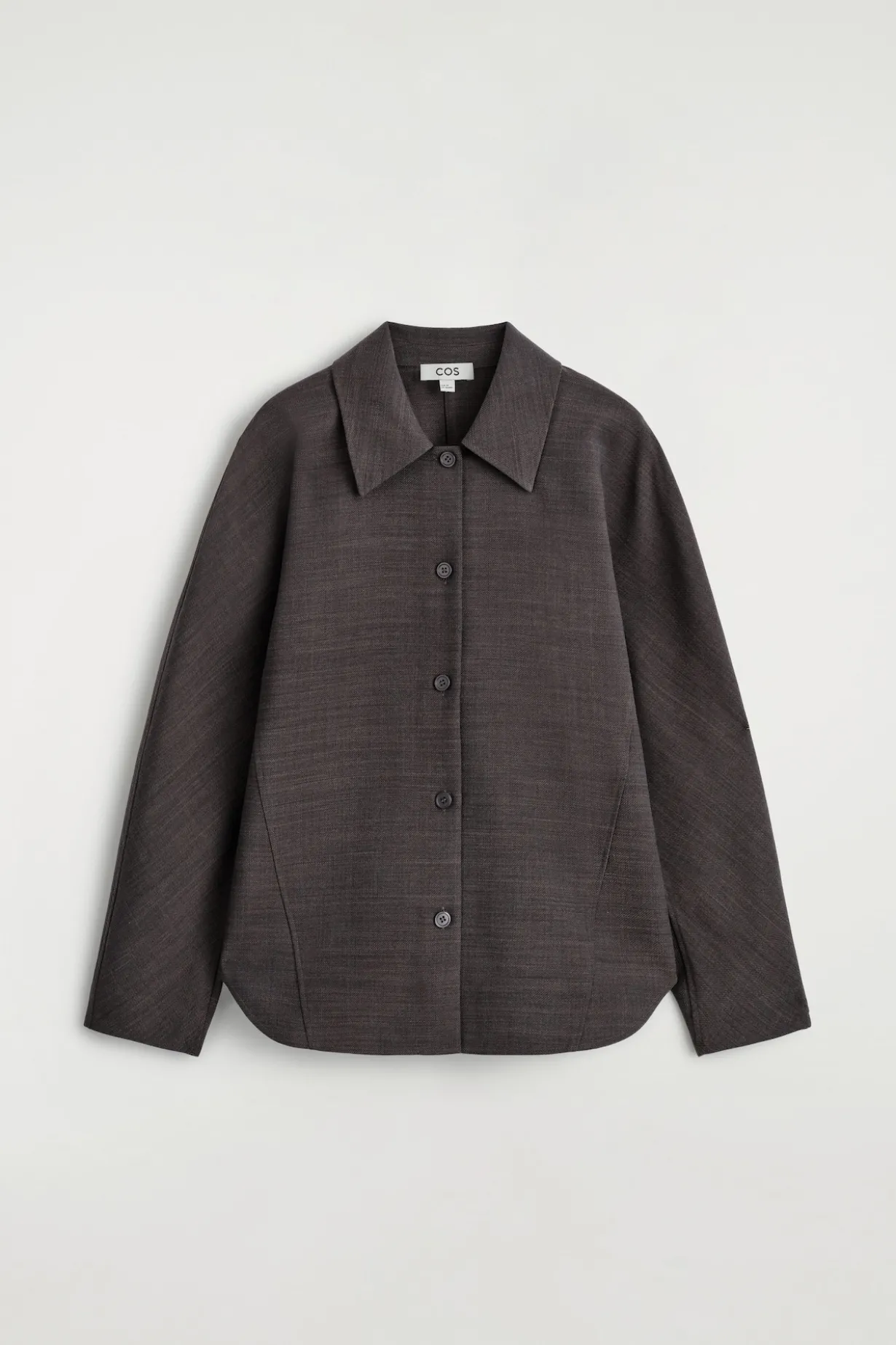 ROUNDED WOOL-BLEND SHIRT