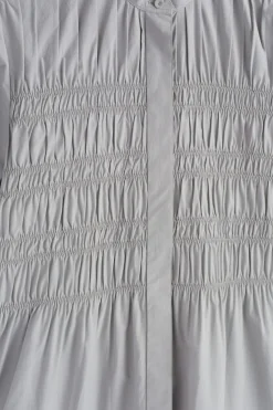 RUCHED COTTON BLOUSE