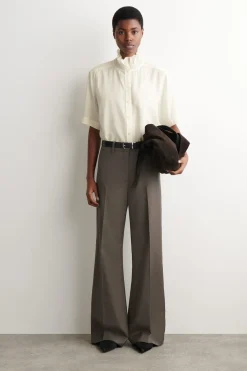 RUFFLE-COLLAR MODAL BLOUSE