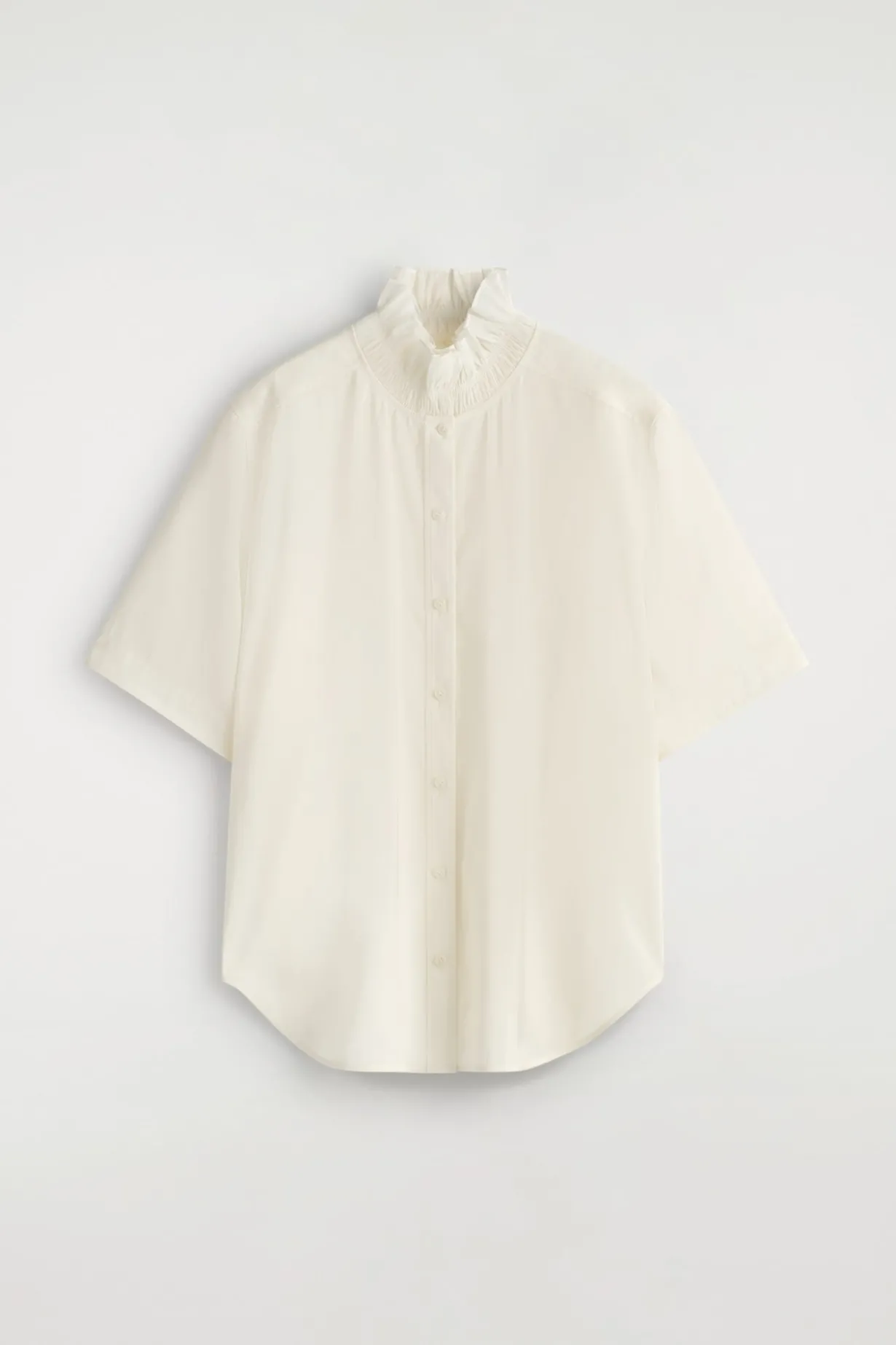 RUFFLE-COLLAR MODAL BLOUSE