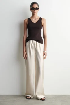 SATIN WIDE-LEG PANTS
