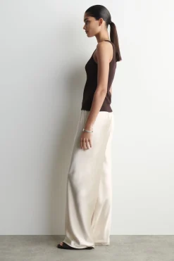 SATIN WIDE-LEG PANTS