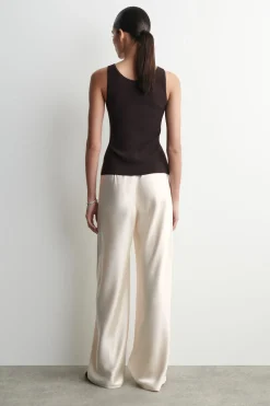 SATIN WIDE-LEG PANTS