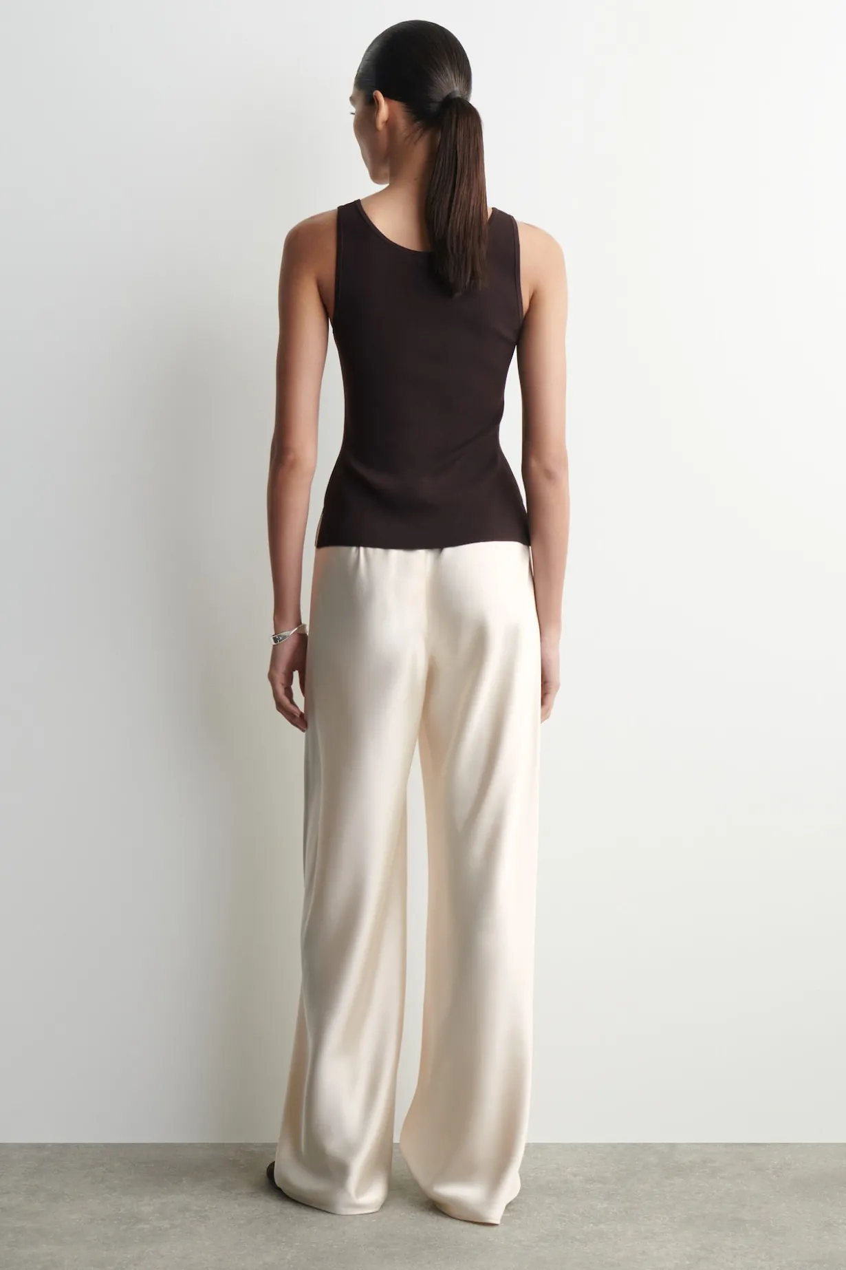 SATIN WIDE-LEG PANTS
