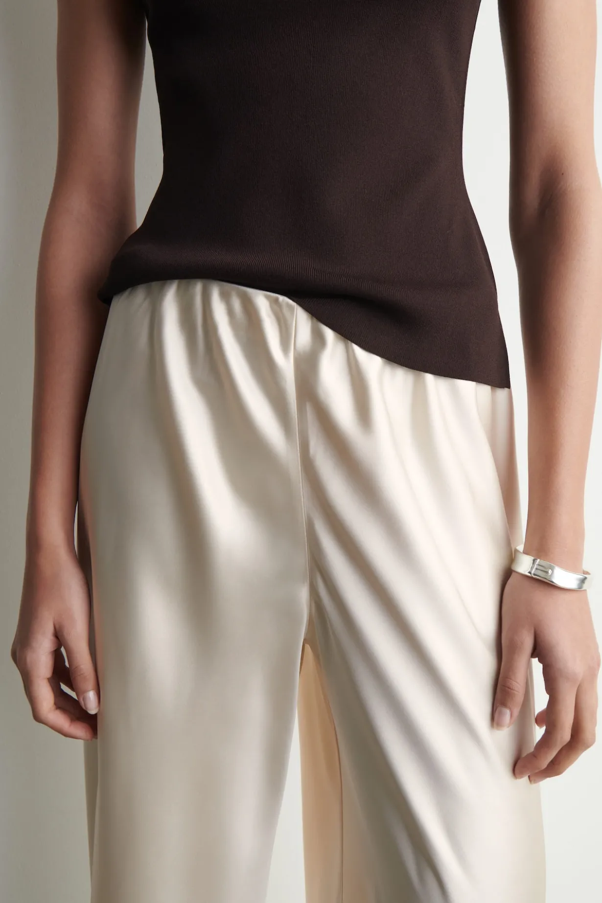 SATIN WIDE-LEG PANTS