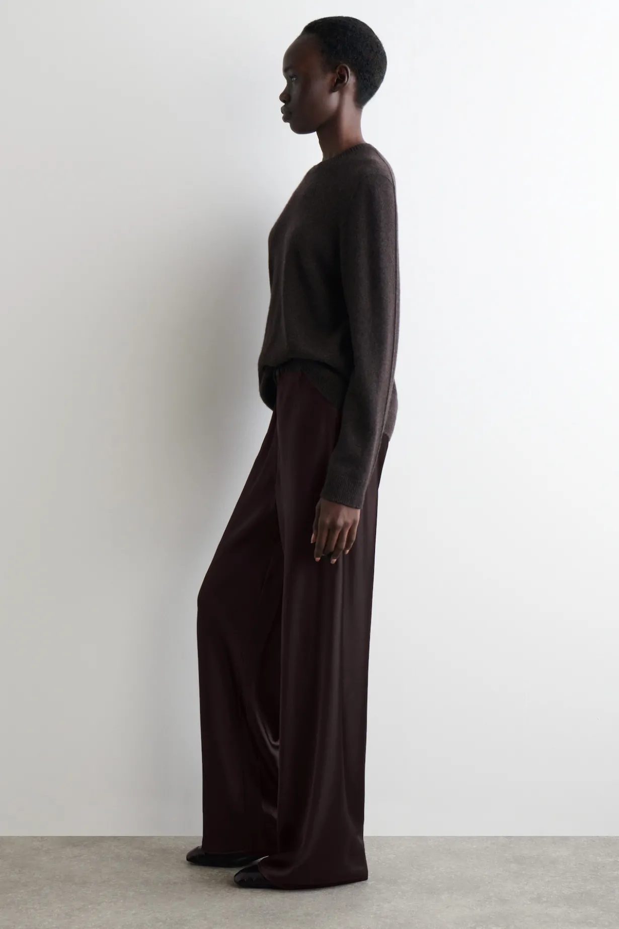 SATIN WIDE-LEG PANTS