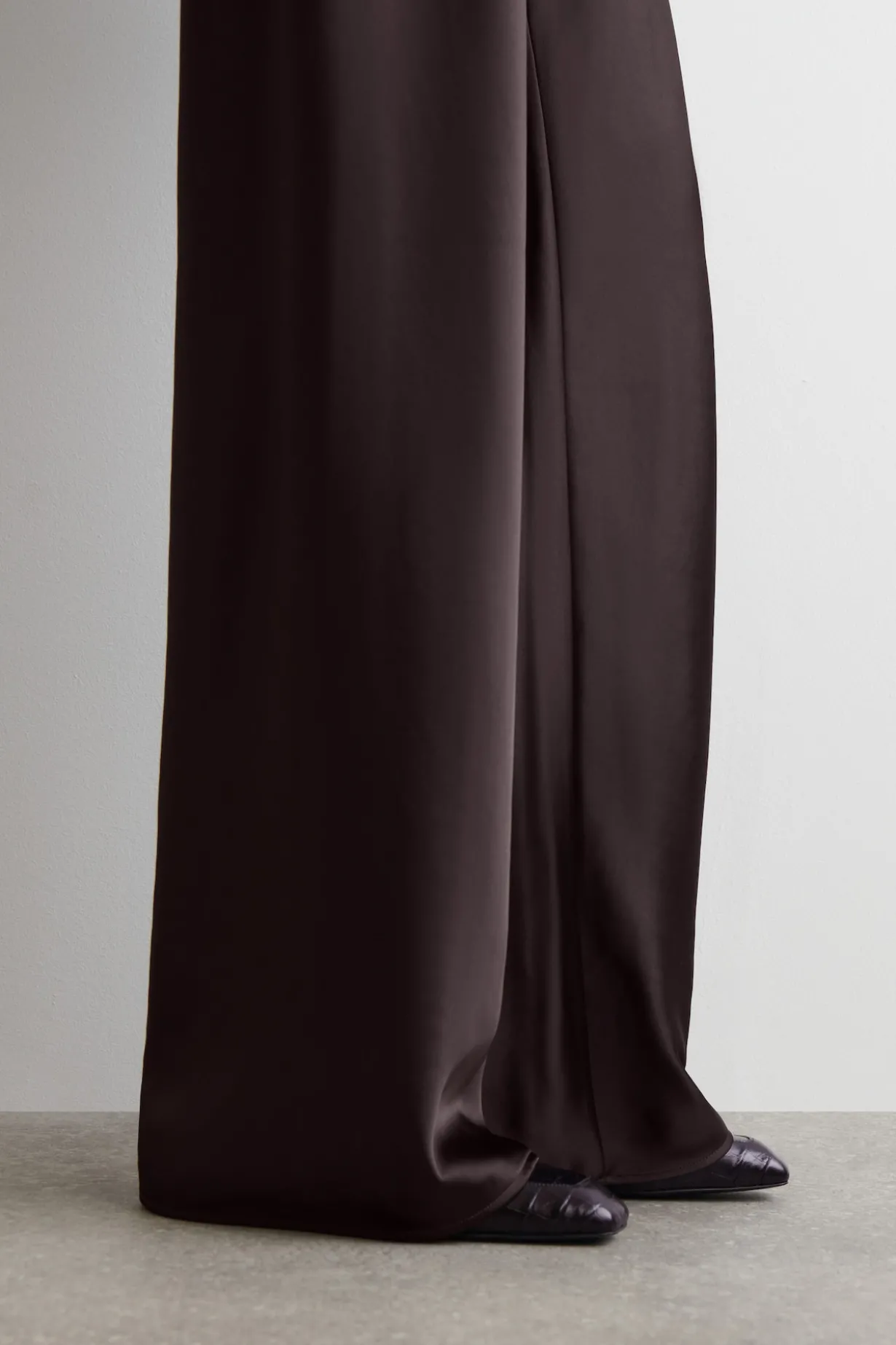 SATIN WIDE-LEG PANTS