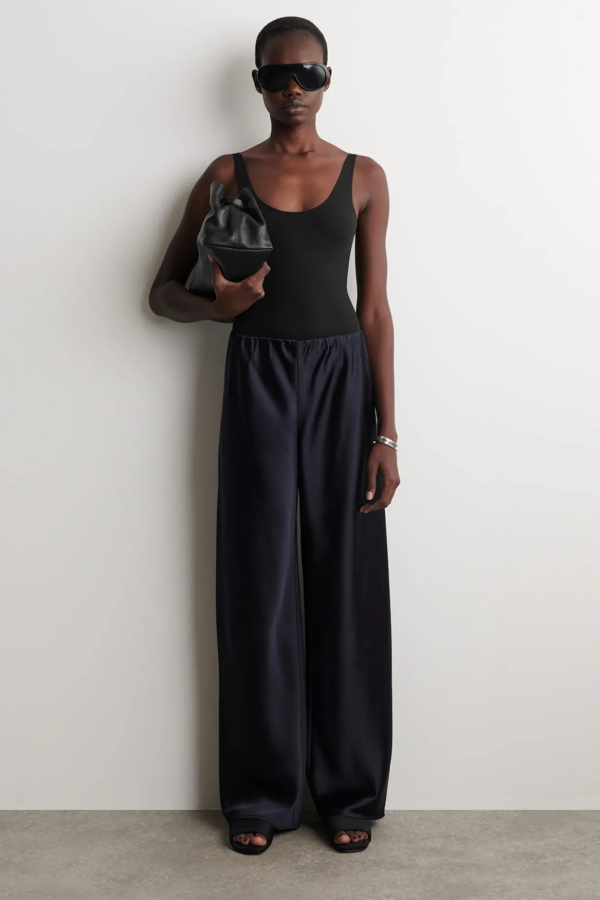 SATIN WIDE-LEG PANTS